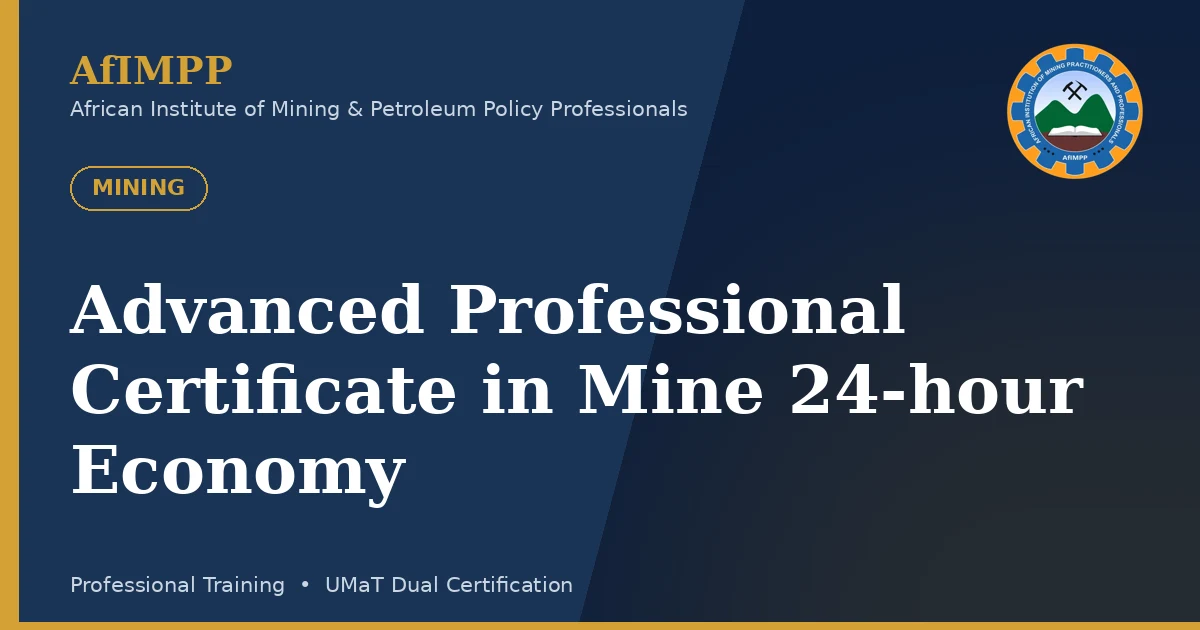 Advanced Professional Certificate in Mine 24-hour Economy