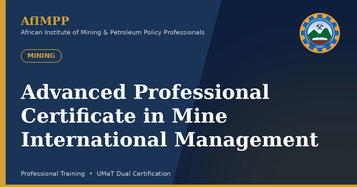 Advanced Professional Certificate in Mine International Management