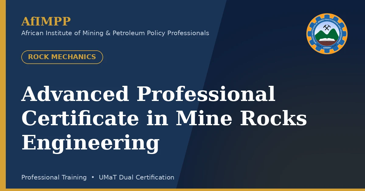 Advanced Professional Certificate in Mine Rocks Engineering