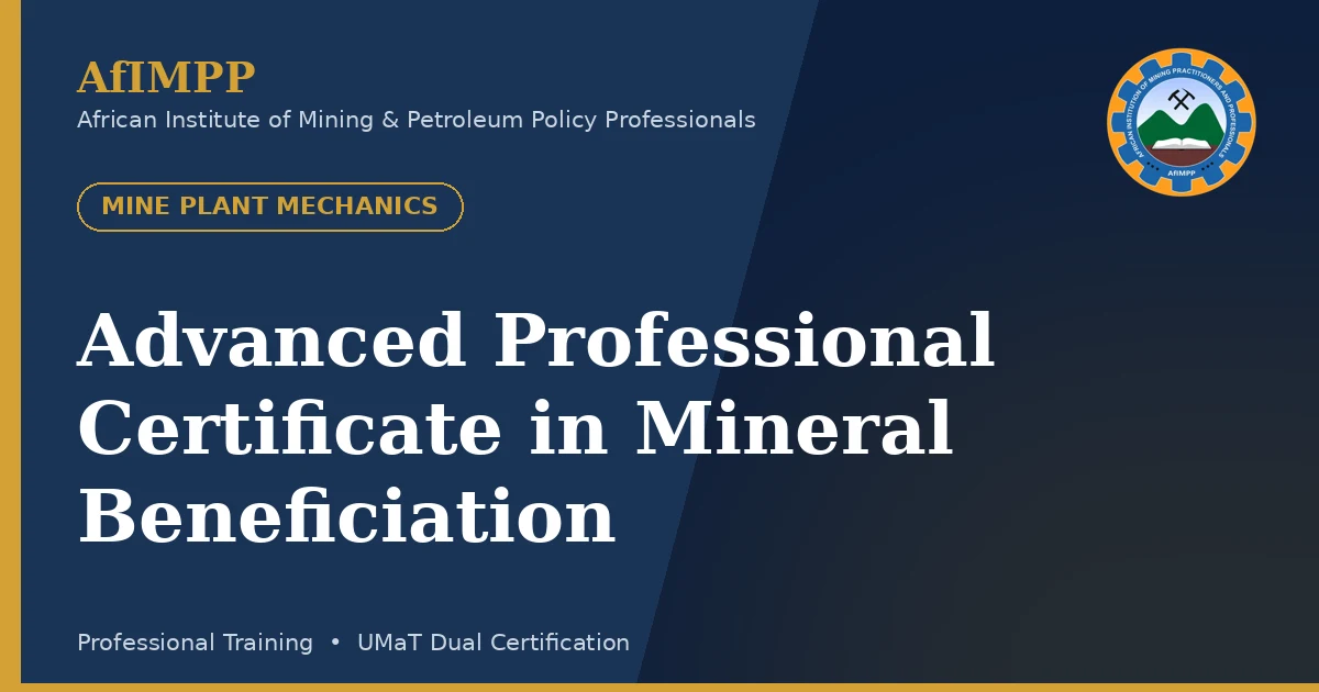 Advanced Professional Certificate in Mineral Beneficiation