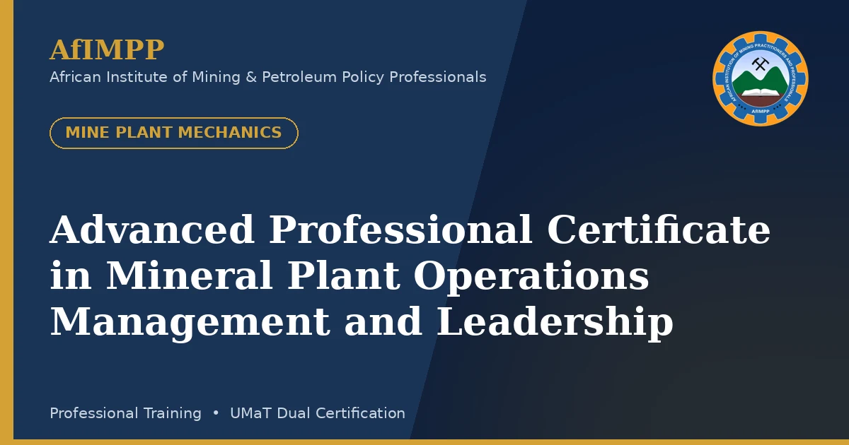 Advanced Professional Certificate in Mineral Plant Operations Management and Leadership