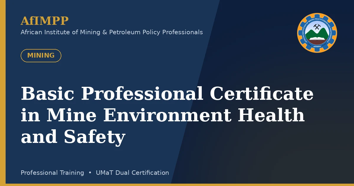 Basic Professional Certificate in Mine Environment Health and Safety