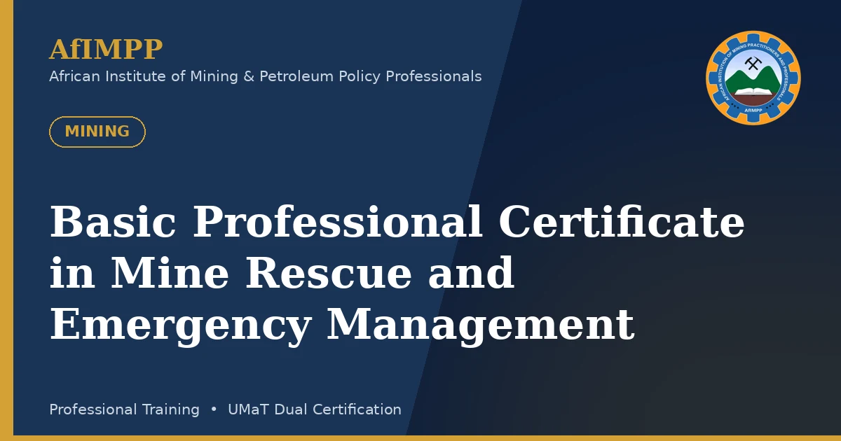 Basic Professional Certificate in Mine Rescue and Emergency Management