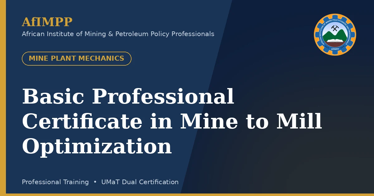 Basic Professional Certificate in Mine to Mill Optimization