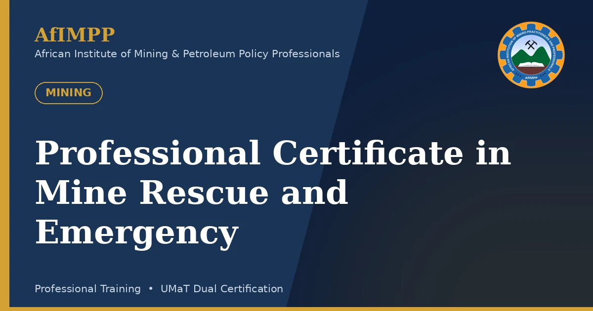 Professional Certificate in Mine Rescue and Emergency