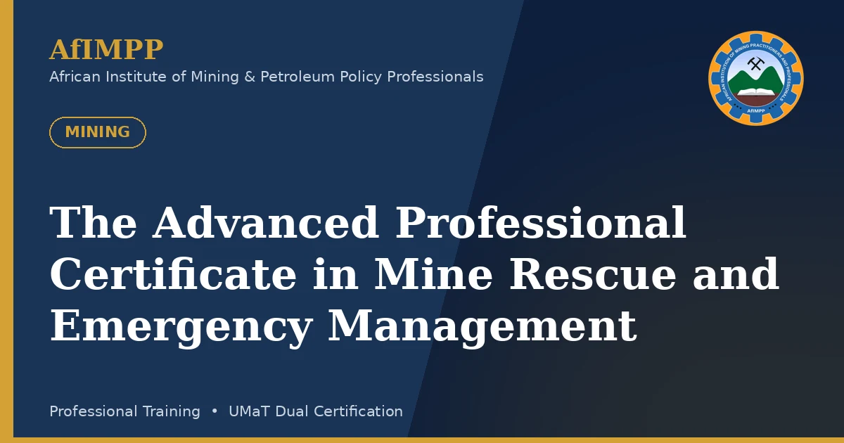 The Advanced Professional Certificate in Mine Rescue and Emergency Management